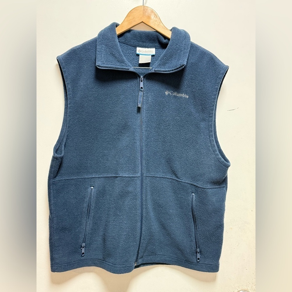 Columbia Men's Navy Zip-Up Fleece Vest Size L